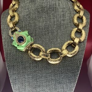 Necklace with green frog